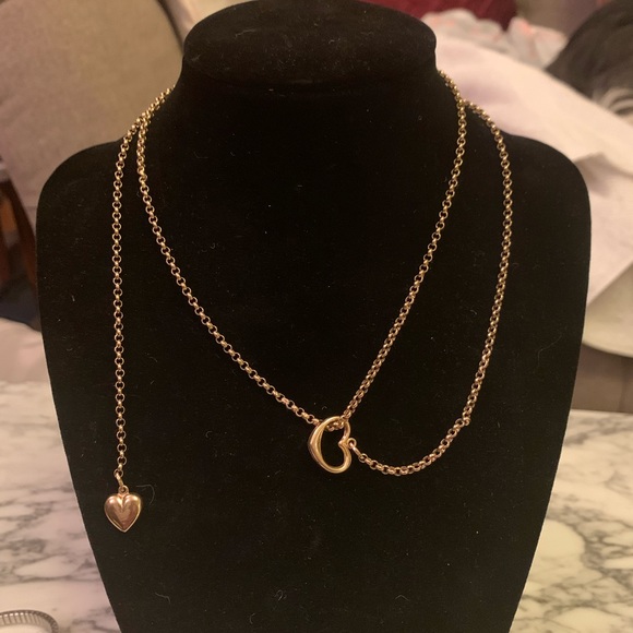Italy made 14k gold heart versatile lariat necklace choker, bracelet, anklet - Picture 3 of 12